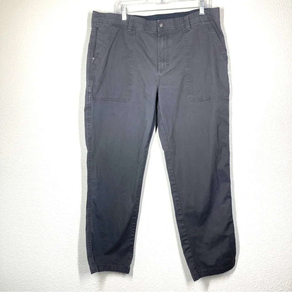 WP Weatherproof Cargo Hiking Pants Gray 40x32 Cotton Spandex Velcro Pockets